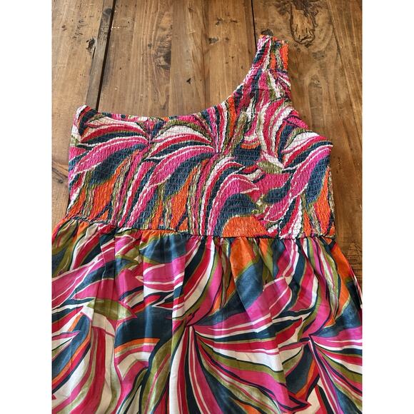 Abel The Label Anthropologie One Shoulder Kelissa Dress Size Large Maxi Resort - Picture 7 of 14